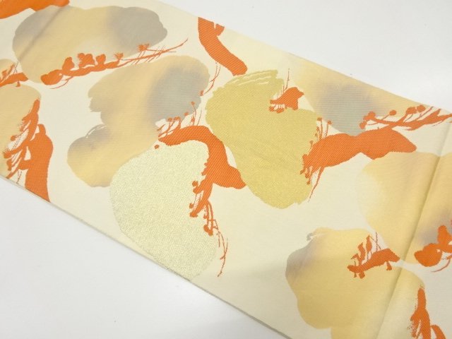 JAPANESE KIMONO / ANTIQUE KASAMATSU PATTERN WOVEN ALL THROUGH FUKURO O